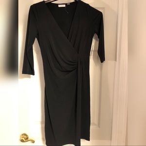 NWT NY & Co Sz Small Black Wrap Dress